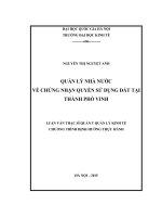 Quản lý nhà nước về chứng nhận quyền sử dụng đất tại thành phố vinh   luận văn ths  kinh doanh và quản lý  60 34 04 10 p