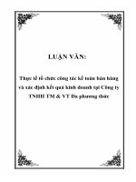 LUẬN văn   thực tế tổ chức công tác kế toán bán hàng và xác định kết quả kinh doanh tại công ty TNHH TM  VT đa phương th