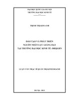 Đào tạo và phát triển nguồn nhân lực giảng dạy tại trường đại học kinh tế   ĐHQGHN   luận văn ths  kinh doanh và quản lý   60 34 05 pdf