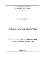 Tạo động lực làm việc cho nhân viên tại công ty TNHH MTV cơ khí – điện – điện tử tàu thủy  luận văn ths quản trị kinh do