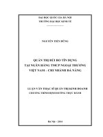 Quản trị rủi ro tín dụng tại ngân hàng thương mại cổ phần ngoại thương việt nam   chi nhánh đà nẵng   luận văn ths  quản