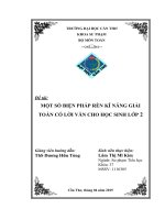 một số biện pháp rèn kĩ năng giải toán có lời văn cho học sinh lớp 2 