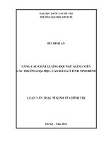 Nâng cao chất lượng đội ngũ giảng viên các trường đại học, cao đẳng ở tỉnh ninh bình   luận văn ths  kinh tế  60 31 01 p