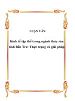 LUẬN văn   kinh tế tập thể trong ngành thủy sản tỉnh bến tre  thực trạng và giải pháp