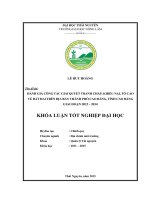 ĐÁNH GIÁ CÔNG tác GIẢI QUYẾT TRANH CHẤP, KHIẾU nại, tố cáo về đất ĐAI TRÊN địa bàn THÀNH PHỐ CAO BẰNG, TỈNH CAO BẰNG GIAI đoạn 2012   2014