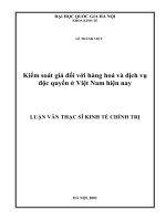 Kiểm soát giá đối với hàng hoá và dịch vụ độc quyền ở việt nam hiện nay   luận văn ths  kinh tế  5 02 01 pdf
