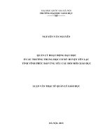 Quản lý hoạt động dạy học ở các trường trung học cơ sở huyện yên lạc, tỉnh vĩnh phúc đáp ứng yêu cầu đổi mới giáo dục