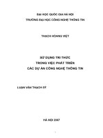 Sử dụng tri thức trong việc phát triển các dự án công nghệ thông tin   luận văn ths công nghệ thông tin  1 01 10 pdf