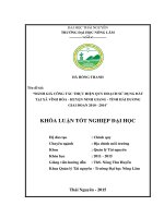 ĐÁNH GIÁ CÔNG tác THỰC HIỆN QUY HOẠCH sử DỤNG đất tại xã VĨNH hòa   HUYỆN NINH GIANG   TỈNH hải DƯƠNG GIAI đoạn 2010   2014