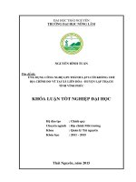 Ứng dụng công nghệ GPS thành lập lưới khống chế địa chính đo vẽ tại xã liên hòa   huyện lập thạch   tỉnh vĩnh phúc