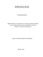 Biện pháp quản lý nhằm nâng cao chất lượng hoạt động dạy và học môn tiếng anh tại trường cao đẳng kinh tế kỹ thuật thươn
