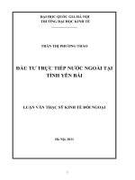 Đầu tư trực tiếp nước ngoài tại tỉnh yên bái   luận văn ths  kinh tế  60 31 07 pdf