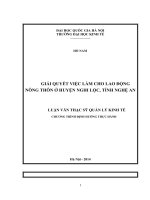 Giải quyết việc làm cho lao động nông thôn ở huyện nghi lộc, tỉnh nghệ an   luận văn ths  kinh doanh và quản lý  60 34 0