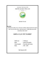 Đánh giá công tác cấp giấy chứng nhận quyền sử dụng đất xã yên lãng, huyện đại từ, tỉnh thái nguyên giai đoạn 2012 2014