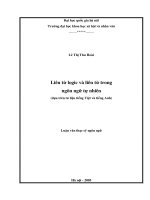Liên từ logic và liên từ trong ngôn ngữ tự nhiên   dựa trên tư liệu tiếng việt và tiếng anh luận văn ths lý luận ngôn ng