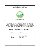 ĐÁNH GIÁ VIỆC THỰC HIỆN CHÍNH SÁCH bồi THƯỜNG GIẢI PHÓNG mặt BẰNG KHI NHÀ nước THU hồi đất tại dự án KHU NHÀ ở ĐỒNG bẩm (HUDS) ,xã ĐỒNG bẩm, THÀNH PHỐ THÁI NGUYÊN GIAI đoạn 1(9 2014 –5 2015)