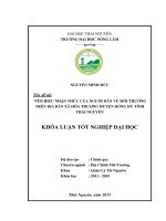 Tìm hiểu nhận thức của người dân về môi trường trên địa bàn xã hóa thượng, huyện đồng hỷ, tỉnh thái nguyên 