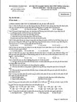 đề và đáp án tốt nghiệp  môn sinh mã đề 624