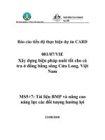 Báo cáo nghiên cứu nông nghiệp   xây dựng biện pháp nuôi tốt cho cá tra ở đồng bằng sông cửu long, việt nam   MS5, MS7