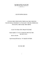 Sử dụng phần mềm maple trong dạy học nội dung  nguyên hàm, tích phân và ứng dụng  chương trình giải tích lớp 12 trung họ