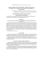 Kết quả nghiên cứu một số chỉ tiêu về khả năng sản xuất của giống vịt CV  super m2 nuôi tại trung tâm nghiên cứu vịt đại xuyên 