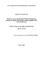 Phát huy vai trò của đội ngũ trí thức nữ trong các trường cao đẳng và trung học chuyên nghiệp ở tỉnh gia lai hiện nay