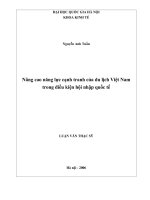 Nâng cao năng lực cạnh tranh của du lịch việt nam trong điều kiện hội nhập quốc tế   luận văn ths  kinh tế  60 31 01 pdf