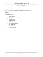 Quản trị dự án lập dự án kinh doanh nhà hàng món ngon Việt