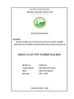 ĐÁNH GIÁ HIỆU QUẢ sử DỤNG đất sản XUẤT NÔNG NGHIỆP TRÊN địa bàn xã BÌNH XA, HUYỆN hàm yên, TỈNH TUYÊN QUANG