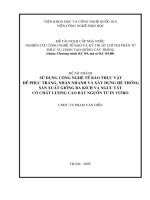 Sử dụng công nghệ tế bào thực vật để phục tráng, nhân nhánh và xây dựng hệ thống sản xuất giống ba kích và ngưu tất có c