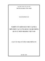 Nghiên cứu kiểm soát truy cập dựa trên phân vai và ứng dụng vào hệ thống quản lý nhân hộ khẩu việt nam   luận văn ths  công nghệ thông tin  60 48 01 04 pdf