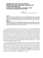Báo cáo nghiên cứu khoa học   sự BIẾN đổi các GIÁ TRỊ văn HOÁ TRƯỚC bối CẢNH TOÀN cầu HOÁ KINH tế ở VIỆT NAM HIỆN NAY  