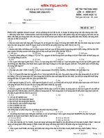 Thi thử Đại học lần 4 Môn Hóa Học THPT Vĩnh Bảo Hải Phòng