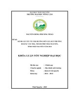 Đánh giá yếu tố ảnh hưởng đến giá đất tại phường hoàng văn thụ, thành phố thái nguyên, tỉnh thái nguyên năm 2014