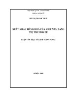 Xuất khẩu hàng hoá của việt nam sang thị trường EU   luận văn ths  kinh tế  60 31 07 pdf