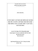 Tuyển chọn và sử dụng hệ thống bài tập hóa học hữu cơ lớp 11 giúp học sinh trung học phổ thông nâng cao kiến thức và kỹ