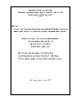 NÂNG CAO CHẤT LƯỢNG đào tạo, bồi DƯỠNG đội NGŨ cán bộ, GIẢNG VIÊN của TRƯỜNG CHÍNH TRỊ TỈNH bắc GIANG”