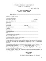 Đơn đăng ký làm việc - Application form