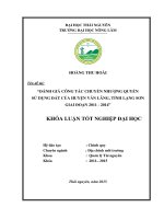 ĐÁNH GIÁ CÔNG tác CHUYỂN NHƯỢNG QUYỀN sử DỤNG đất của HUYỆN văn LÃNG, TỈNH LẠNG sơn GIAI đoạn 2011   2014