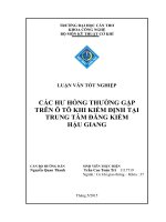 các hư hỏng thường gặp trên ô tô khi kiểm định tại trung tâm đăng kiểm hậu giang 