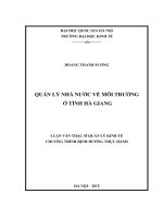 Quản lý nhà nước về môi trường ở tỉnh hà giang   luận văn ths  kinh doanh và quản lý  60 34 04 10 pdf