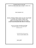 Ẩn dụ trong tiếng anh và các thủ pháp chuyển dịch sang tiếng việt  trên tư liệu nghĩa ẩn dụ của các từ ngữ chỉ một số bộ phận điển hình trên cơ thể người   luận văn ths  ngôn ngữ học