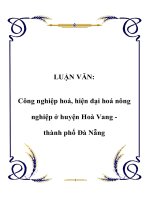 LUẬN văn   công nghiệp hoá, hiện đại hoá nông nghiệp ở huyện hoà vang thành phố đà nẵng