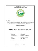 Đánh giá công tác cấp giấy chứng nhận quyền sử dụng đất trên địa bàn huyện sốp cộp   tỉnh sơn la giai đoạn 2011 2013