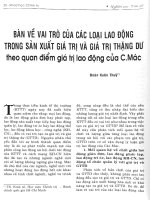 Báo cáo khoa học bàn về vai trò của các loại lao động trong sản xuất giá trị thặng dư 