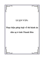 LUẬN văn   thực hiện pháp luật về thi hành án dân sự ở tỉnh thanh hóa