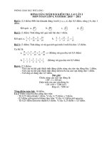 Đáp án chấm bài KT lại lần 1 lớp 4 môn Toán