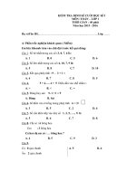 đề kiểm tra cuối kì lớp 1 môn toán