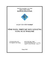tính toán, thiết kế máy sấygừng năng suất 50 kg mẻ 