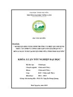 Đánh giá khả năng sinh trưởng và hiệu quả bổ sung thức ăn CP950 và CP951 cho lợn con giai đoạn từ 7 đến 21 ngày tuổi tại huyện phổ yên, tỉnh thái nguyên